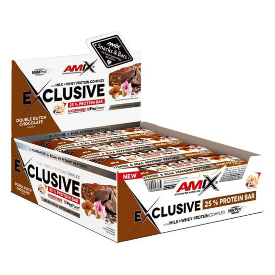 AMIX Exclusive Protein 40g 24 Units White Chocolate And Coconut Energy Bars Box