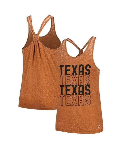 Women's Texas Orange Texas Longhorns Stacked Name Racerback Tank Top