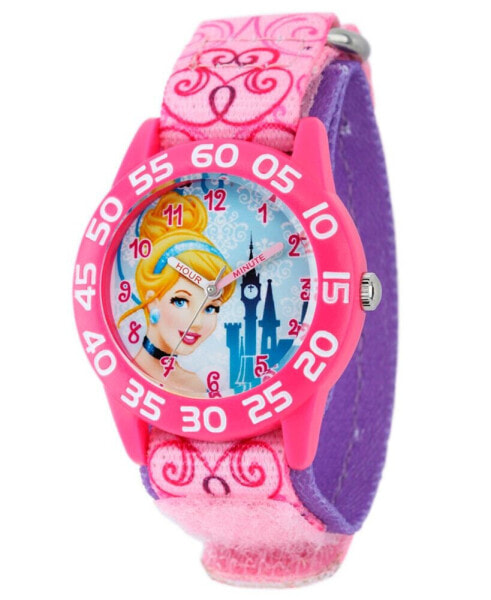 Disney Cinderella Girls' Pink Plastic Time Teacher Watch