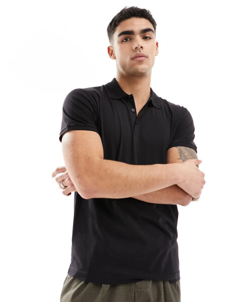 Brave Soul polo in black