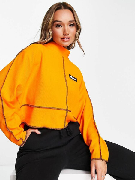 ellesse sweatshirt with contrast stitching in orange