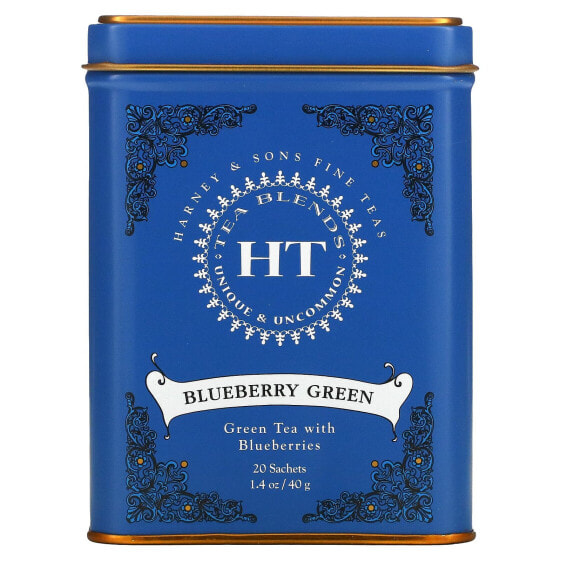 HT Tea Blend, Blueberry Green Tea, 20 Sachets, 1.4 oz (40 g)