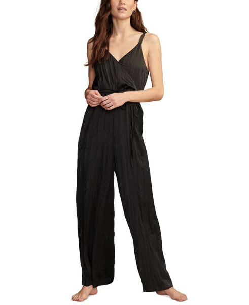 Women's Pleated Satin Jumpsuit