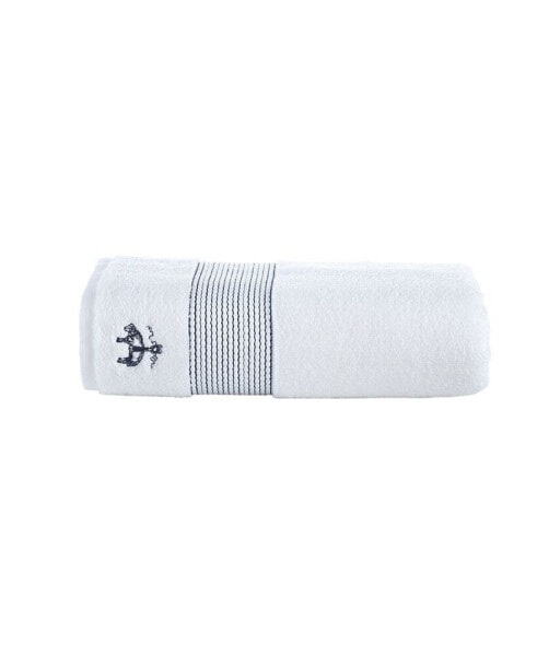 Rope Stripe Border 2 Piece Turkish Cotton Hand Towel Set