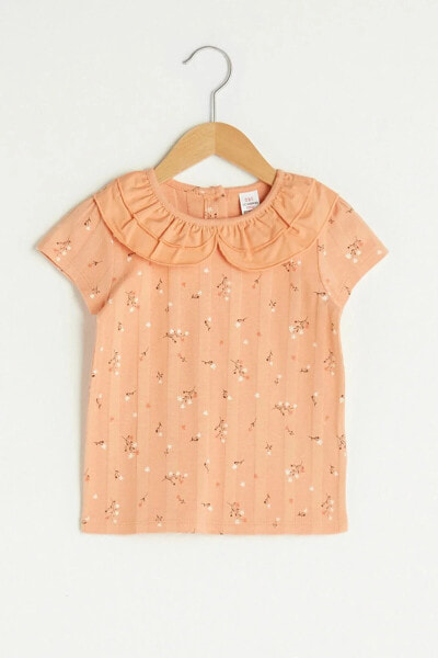 Kız Bebek Mercan Baskılı Lr8 T-Shirt
