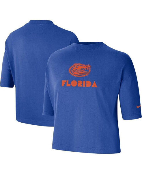Women's Royal Florida Gators Crop Performance T-shirt
