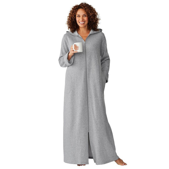 Plus Size Long Hooded Fleece Sweatshirt Robe