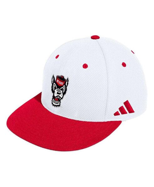 Men's White NC State Wolfpack On-Field Baseball Fitted Hat