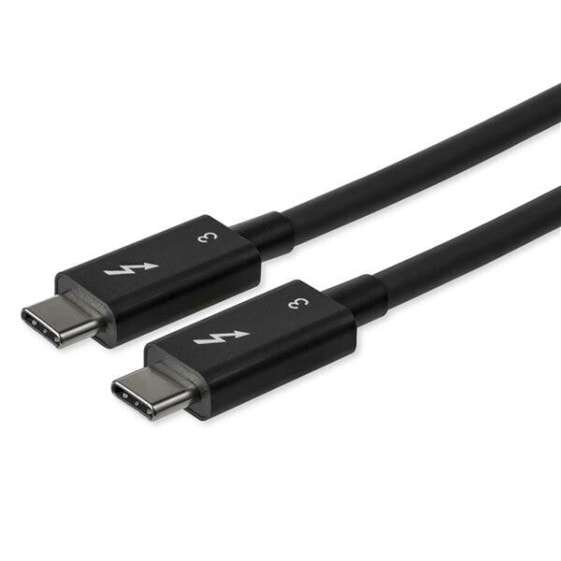 0.8 m (2.7 ft.) Thunderbolt 3 to Thunderbolt 3 Cable - 40Gbps - Male - Male - 0.8 m - Black - Nickel - 40 Gbit/s