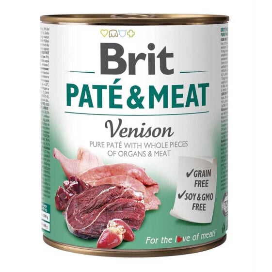 BRIT Pate And Meat With Venison 800g Wet Dog Food