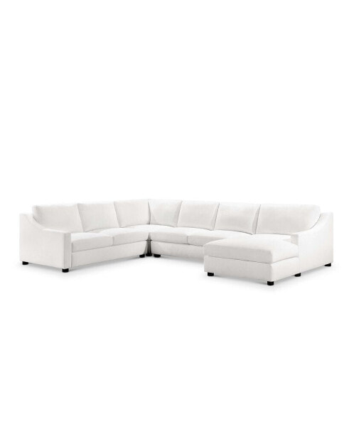 Garcelle 4 Piece Stain-Resistant Fabric Sectional