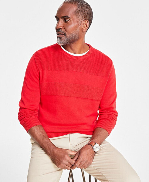 Men's Textured Cotton Sweater, Created for Macy's