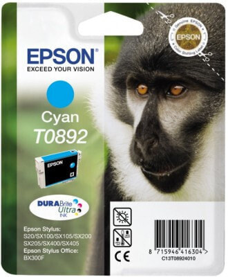 Epson Monkey Singlepack Cyan T0892 DURABrite Ultra Ink - 1 pc(s)