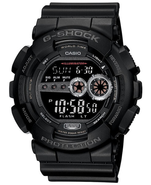 Часы и аксессуары CASIO G-Shock мужские XL Цифровые черные смоляные браслеты GD100-1B