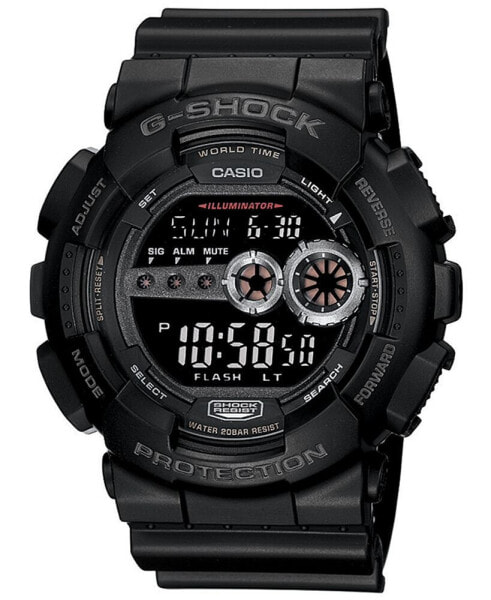 Men's XL Digital Black Resin Strap Watch GD100-1B