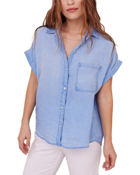 Bella Dahl Pocket Button Down Linen Shirt Women's Xs