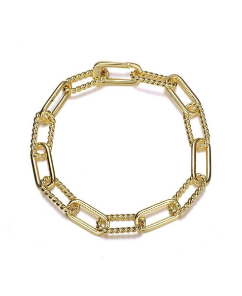 14K Gold Plated Paperclip Chain Bracelet