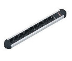 Bachmann PRIMO - 1.75 m - 9 AC outlet(s) - Black - Silver - 3680 W - 16 A - 71 mm