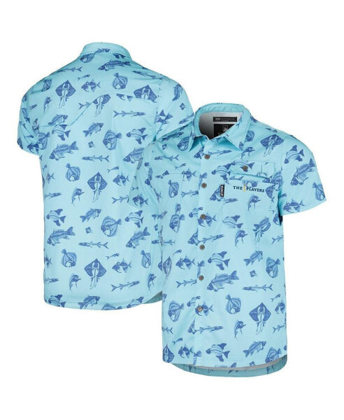 Men's Blue THE PLAYERS Fishing Tri-Blend Button-Up Shirt