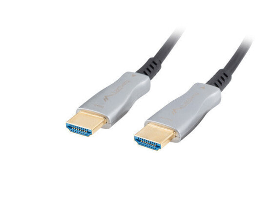 Разъем и переходник HDMI тип A (стандартный) Lanberg CA-HDMI-20FB-0500-BK - 50 м - 3D - 18 Gbit/s Черный - Серебряный