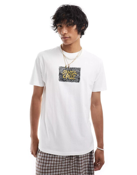 Santa Cruz faces front graphic t-shirt in white