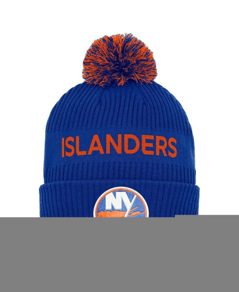 Men's Royal, Orange New York Islanders 2022 NHL Draft Authentic Pro Cuffed Knit Hat with Pom