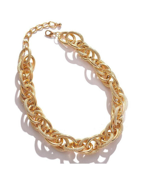 Women's Gold Metallic Chain-link Necklace