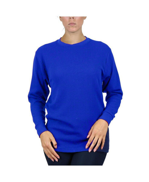 Women's Loose Fit Waffle Knit Thermal Shirt