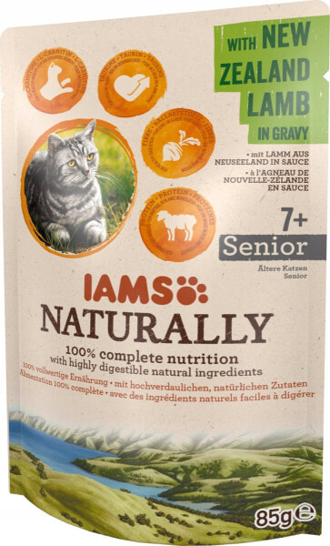 EUKANUBA IAMS Naturally Senior z jagnięciną nowozelandzką w sosie 85g kot