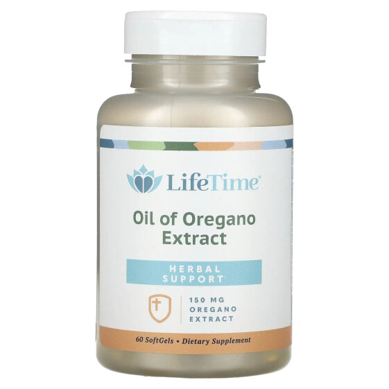 Травяное растительное масло LifeTime Vitamins Экстракт масла орегано, 150 мг, 60 капсул