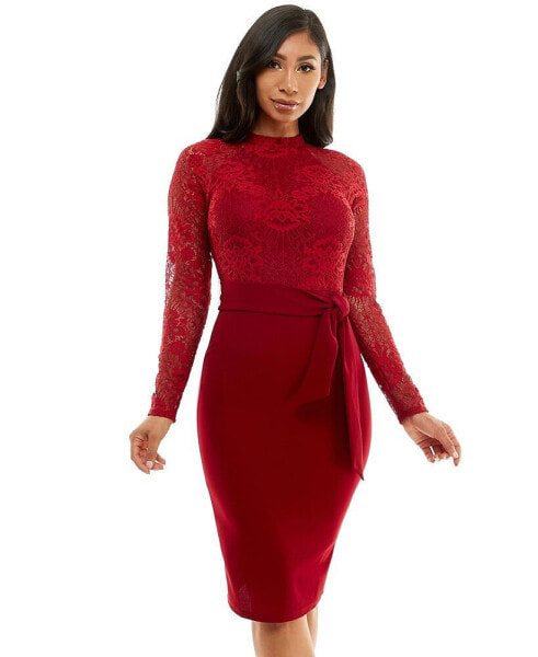 Women's Lace Bodice Pencil Dress