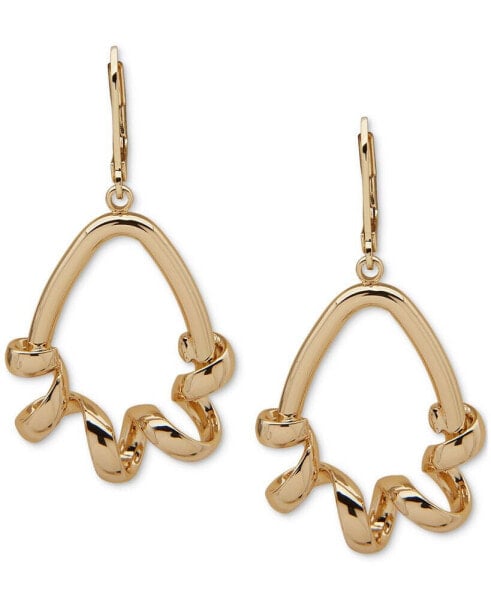 Gold-Tone Swirl Spring Drop Earrings