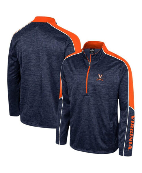 Men's Navy Virginia Cavaliers Marled Half-Zip Jacket