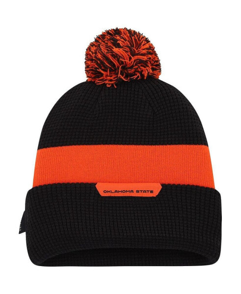 Men's Black Oklahoma State Cowboys Sideline Team Cuffed Knit Hat with Pom