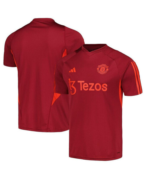 Мужская футболка для тренировок Adidas Manchester United 2023/24 бордовая