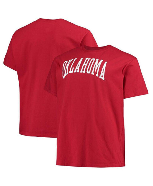 Men's Crimson Oklahoma Sooners Big and Tall Arch Team Logo T-shirt