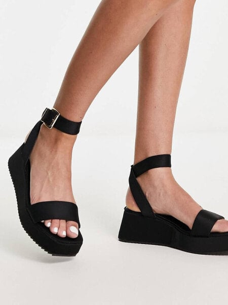 ASOS DESIGN Tati flatform sandals in black 