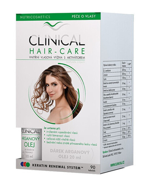 Clinical Hair Care Активный комплекс для укрепления волос 60+30 таблеток + аргановое масло 20 мл