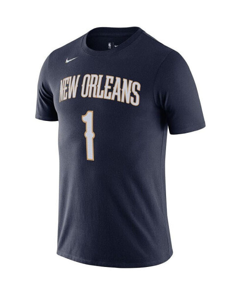 Men's Zion Williamson Navy New Orleans Pelicans Diamond Icon Name and Number T-shirt