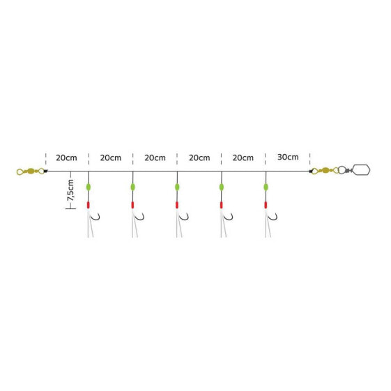 KINETIC Sabiki Nordic Mackerel 130 cm 0.60 mm Feather Rig