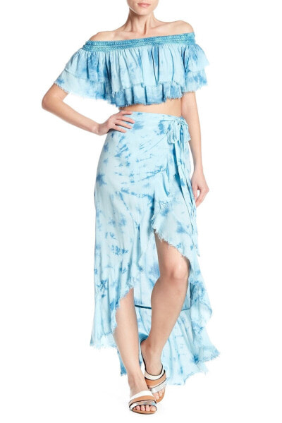 Beulah Two-Piece Tie Dye Set Top & skirt Sz. Small (Blue) 149253