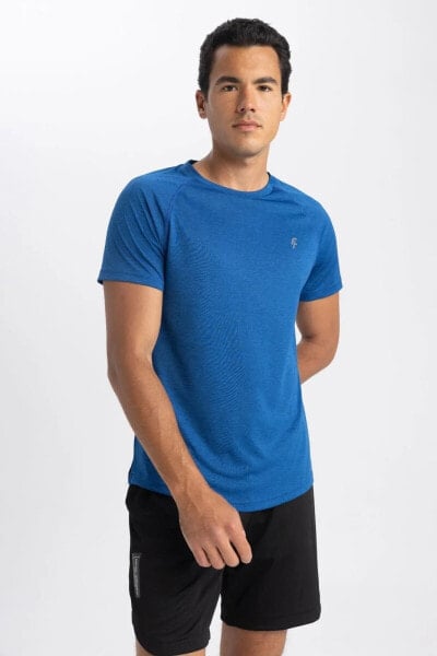 Fit Slim Fit Bisiklet Yaka Kısa Kollu Sporcu Tişört A9075ax23sm