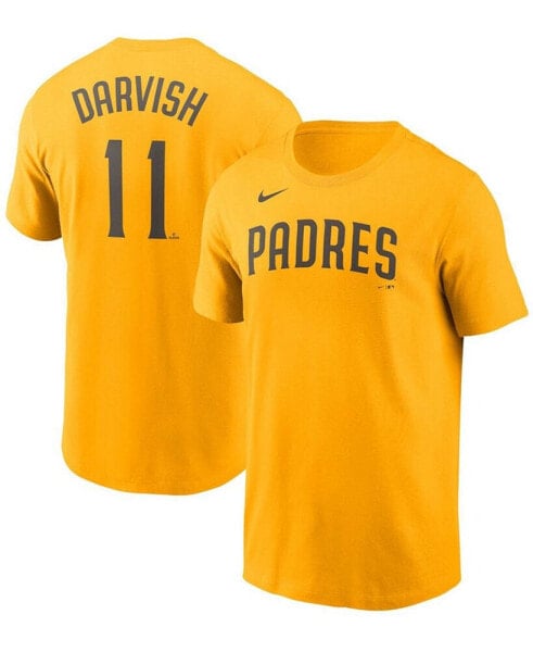 Men's Yu Darvish Gold San Diego Padres Name Number T-shirt