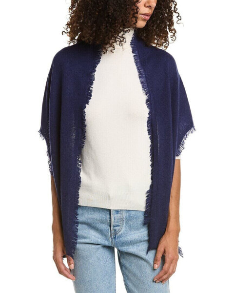 In2 By Incashmere Fringe Cashmere Wrap Women's Navy