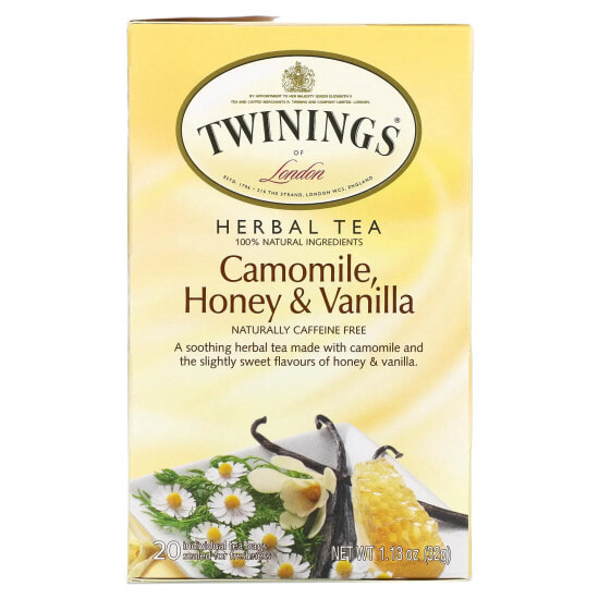 Flavored Herbal Tea, Camomile, Honey & Vanilla, Caffeine-Free, 20 Tea Bags, 1.13 oz (32 g)