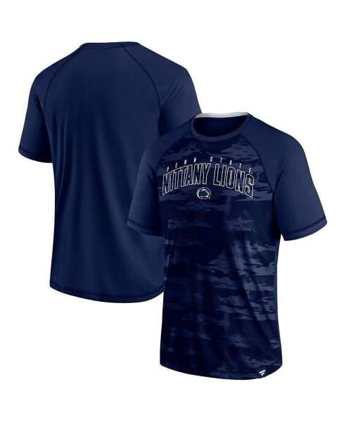 Men's Navy Penn State Nittany Lions Arch Outline Raglan T-shirt
