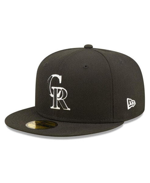 Men's Black Colorado Rockies Team Logo 59FIFTY Fitted Hat