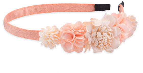 Decent light pink hair headband with flowers