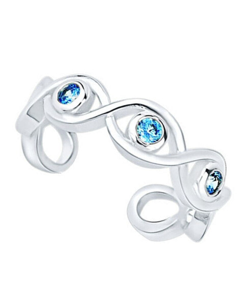 Blue Cubic Zirconia Toe Ring