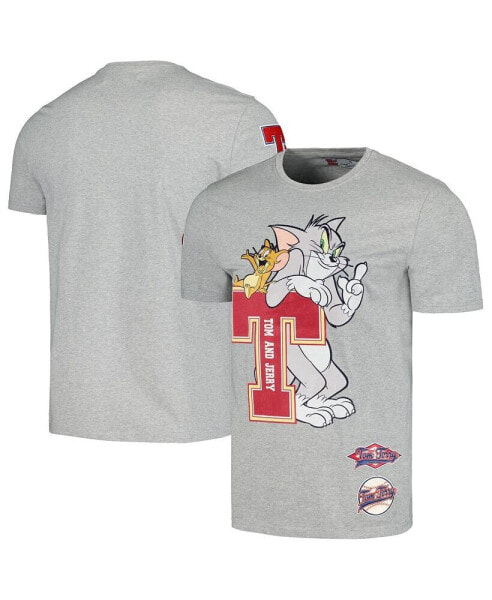 Men's and Women's Heather Gray Tom and Jerry University T-shirt